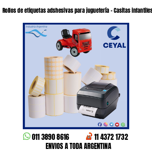 Rollos de etiquetas adshesivas para juguetería – Casitas infantiles