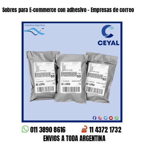 Sobres para E-commerce con adhesivo – Empresas de correo