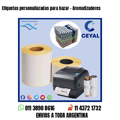 Etiquetas personaliazadas para bazar – Aromatizadores