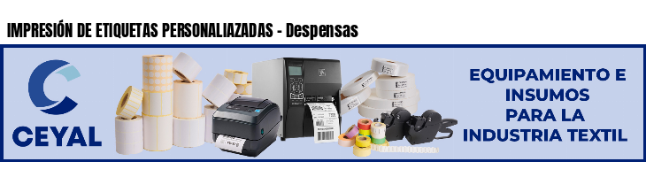 IMPRESIÓN DE ETIQUETAS PERSONALIAZADAS - Despensas