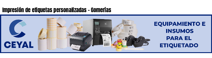 Impresión de etiquetas personalizadas - Gomerías