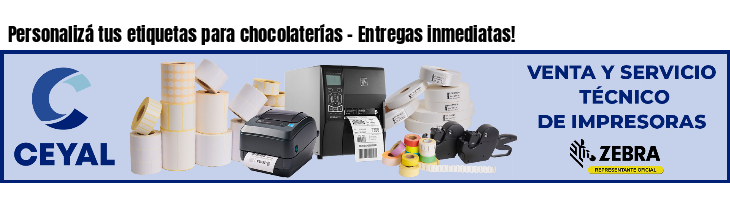 Personalizá tus etiquetas para chocolaterías - Entregas inmediatas!