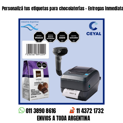 Personalizá tus etiquetas para chocolaterías - Entregas inmediatas!