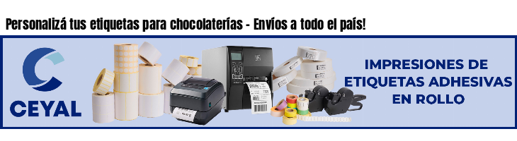 Personalizá tus etiquetas para chocolaterías - Envíos a todo el país!