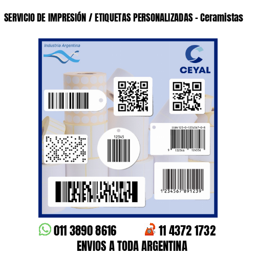 SERVICIO DE IMPRESIÓN / ETIQUETAS PERSONALIZADAS - Ceramistas