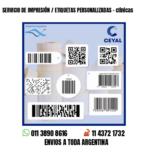 SERVICIO DE IMPRESIÓN / ETIQUETAS PERSONALIZADAS - clinicas