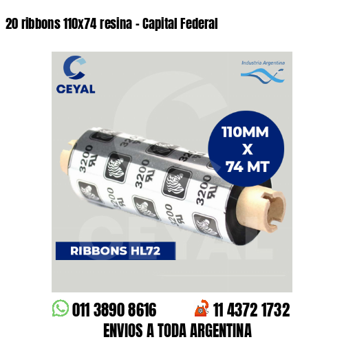 20 ribbons 110×74 resina – Capital Federal
