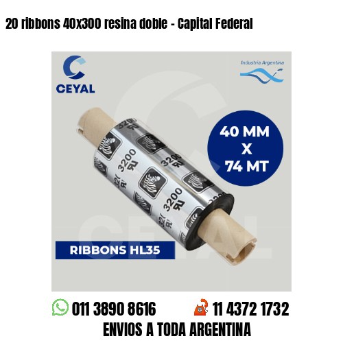 20 ribbons 40x300 resina doble - Capital Federal