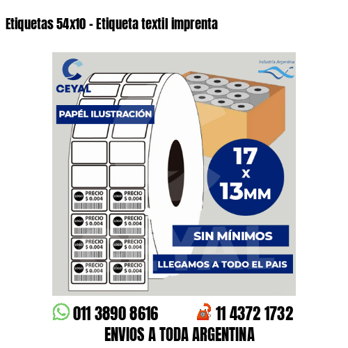 Etiquetas 54x10 - Etiqueta textil imprenta