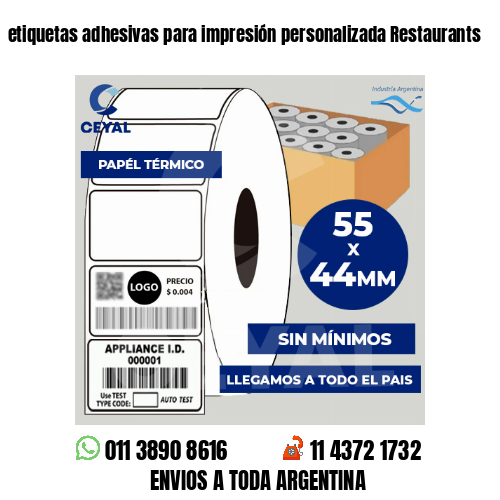 etiquetas adhesivas para impresión personalizada Restaurants