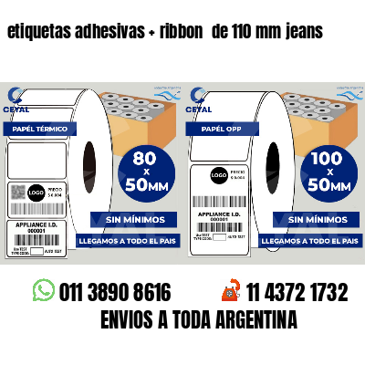 etiquetas adhesivas   ribbon  de 110 mm jeans