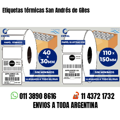 Etiquetas térmicas San Andrés de Giles