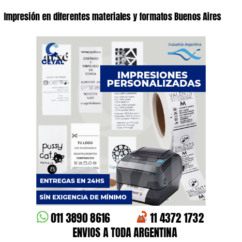 Impresión en diferentes materiales y formatos Buenos Aires