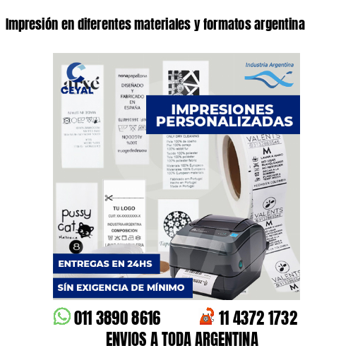 Impresión en diferentes materiales y formatos argentina