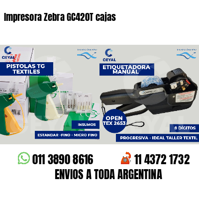 Impresora Zebra GC420T cajas