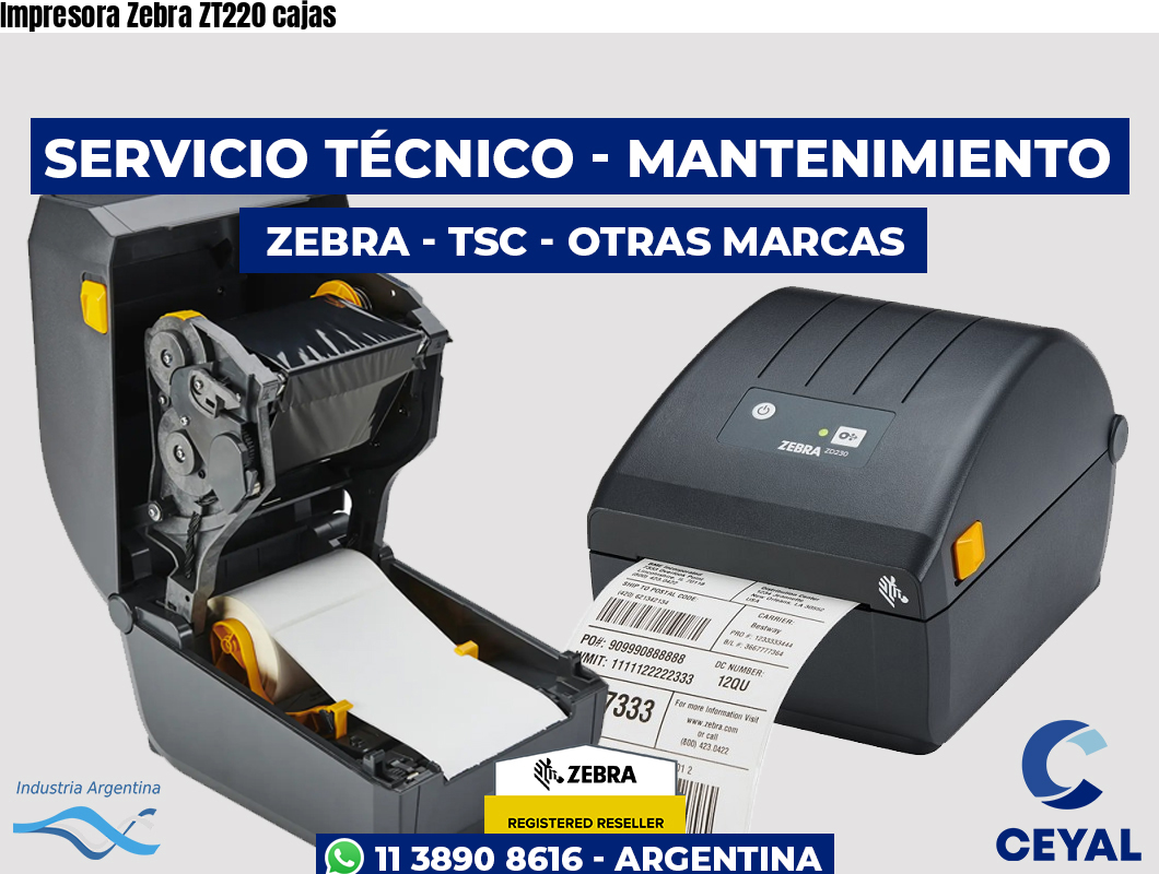 Impresora Zebra ZT220 cajas