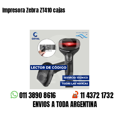 Impresora Zebra ZT410 cajas