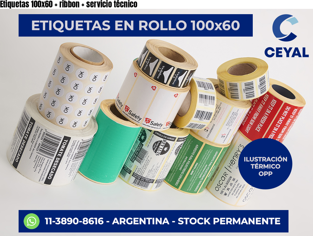 Etiquetas 100×60   ribbon   servicio técnico