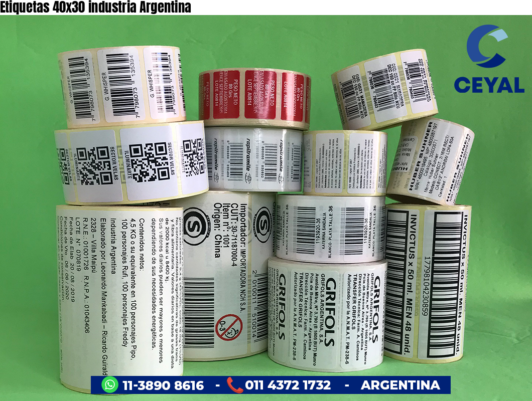 Etiquetas 40x30 industria Argentina
