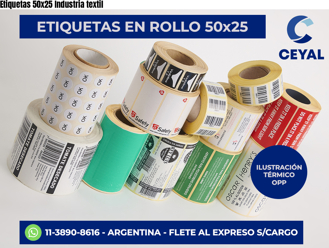 Etiquetas 50x25 Industria textil