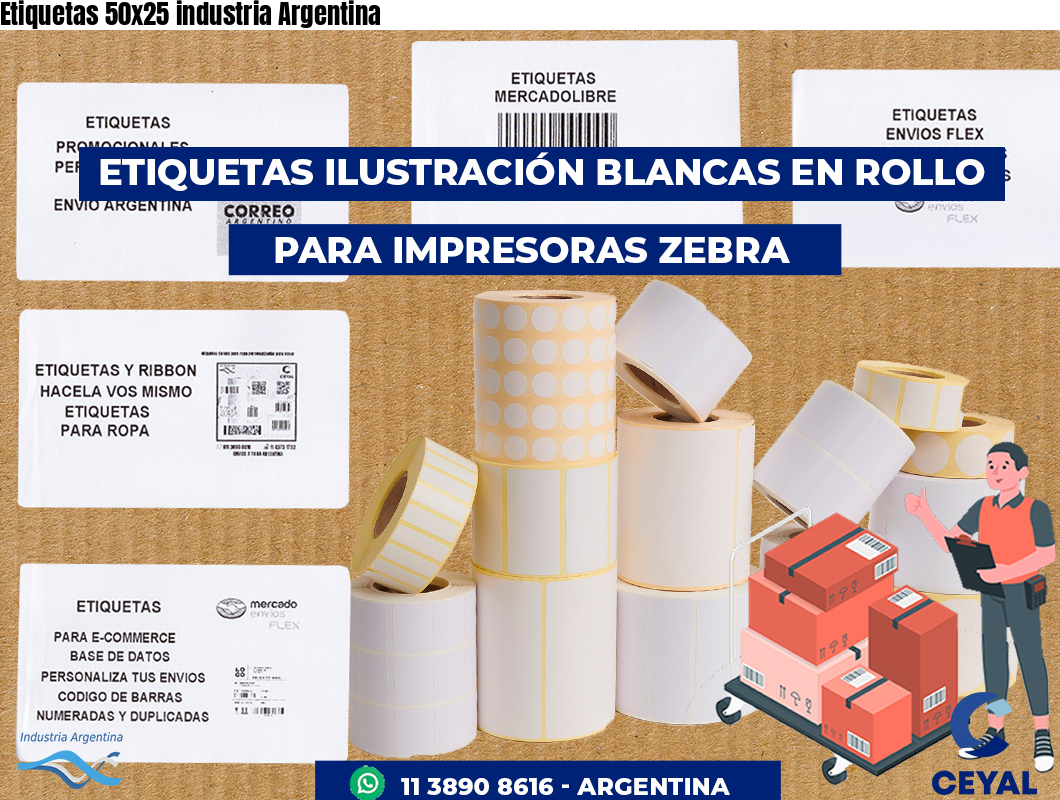Etiquetas 50x25 industria Argentina
