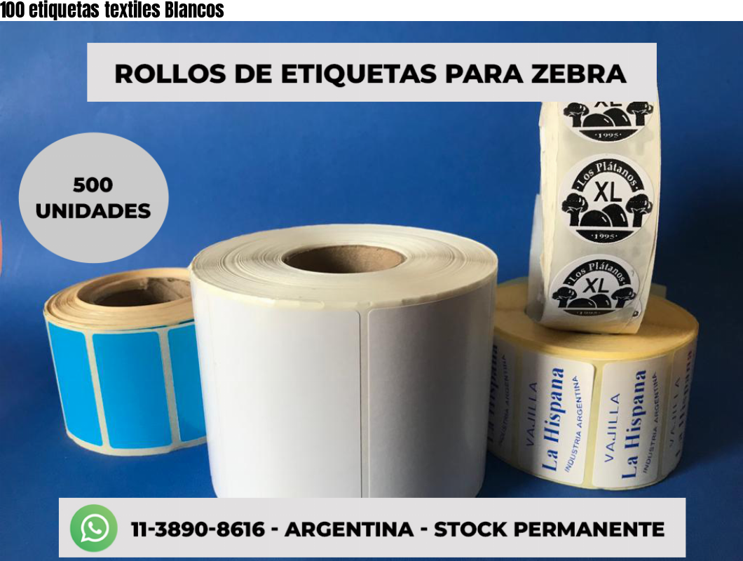 100 etiquetas textiles Blancos