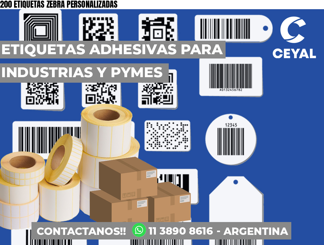 200 ETIQUETAS ZEBRA PERSONALIZADAS