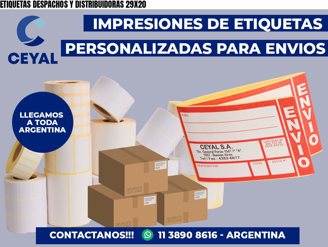 ETIQUETAS DESPACHOS Y DISTRIBUIDORAS 29X20