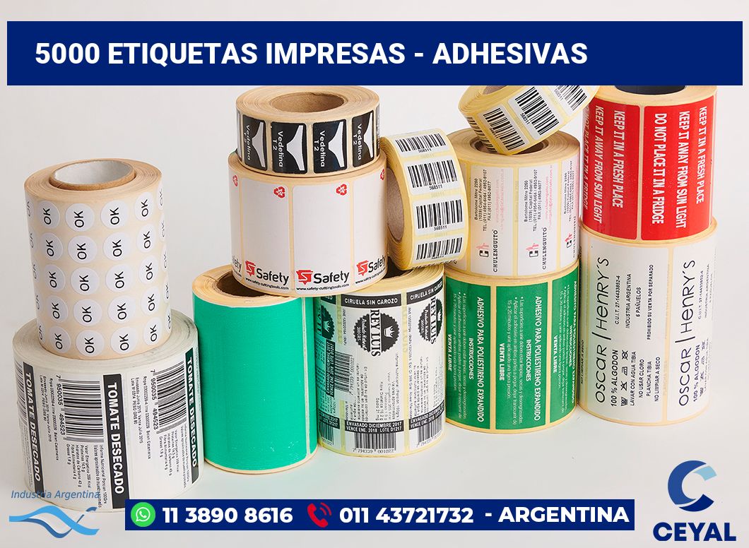 5000 Etiquetas impresas - adhesivas