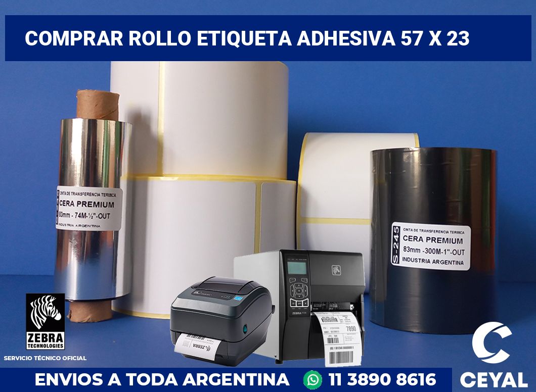 Comprar rollo etiqueta adhesiva 57 x 23