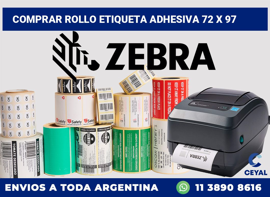 Comprar rollo etiqueta adhesiva 72 x 97