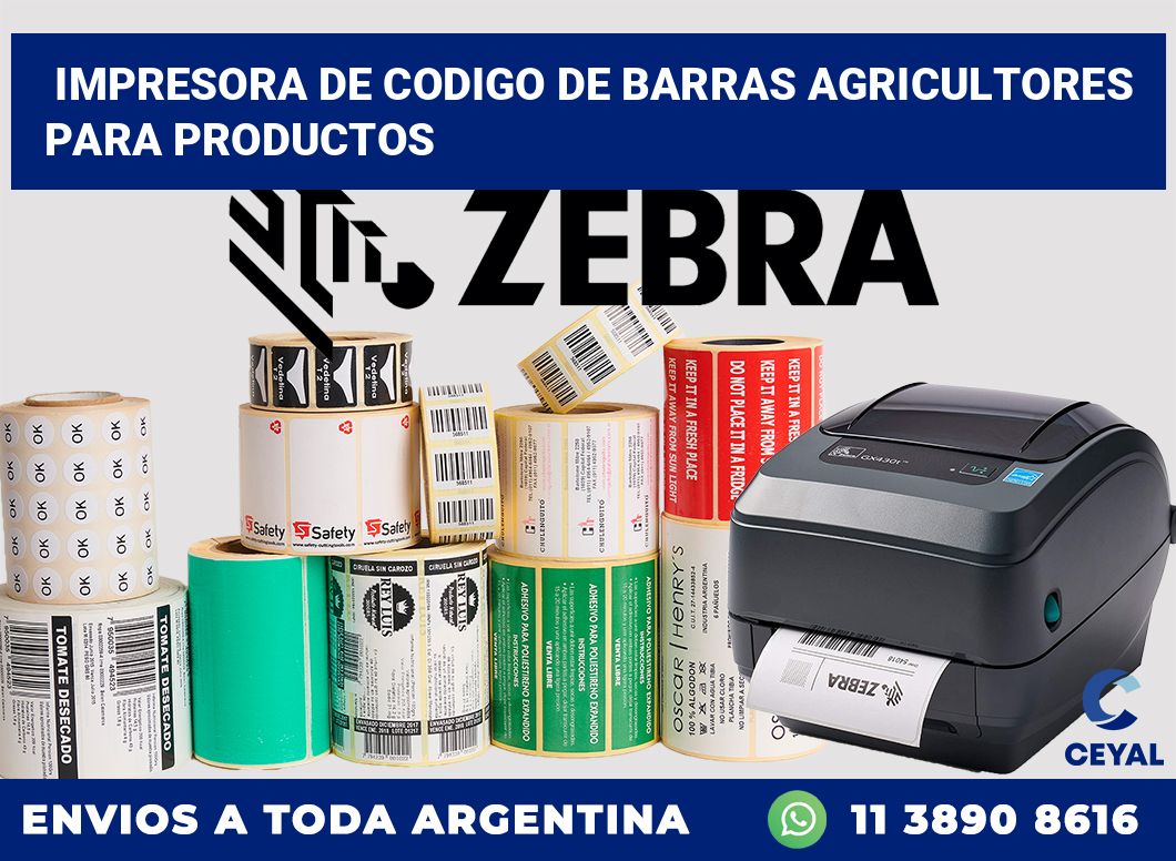 Impresora de codigo de barras Agricultores para productos