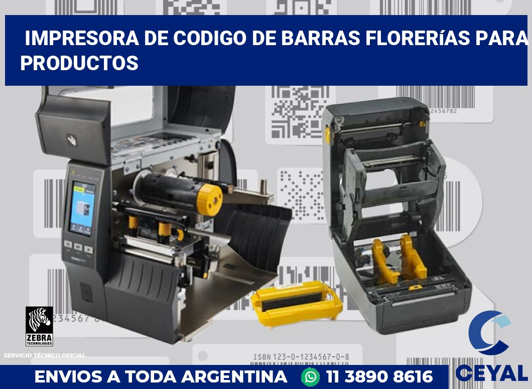 Impresora de codigo de barras Florerías para productos