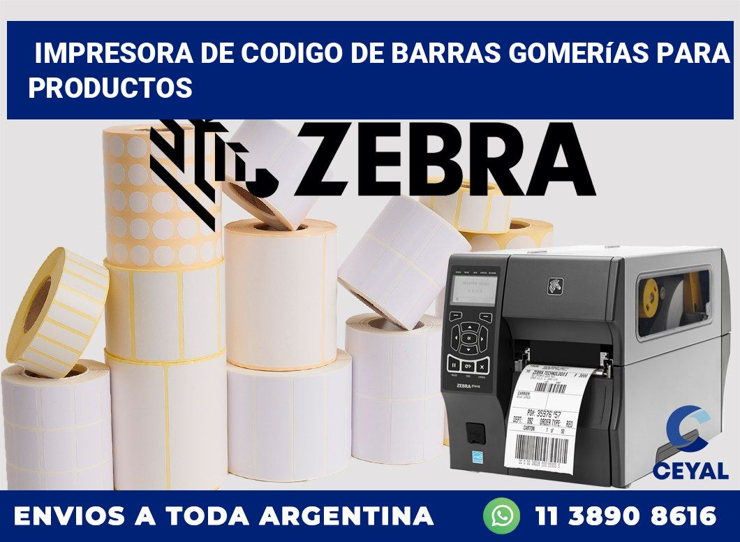 Impresora de codigo de barras Gomerías para productos