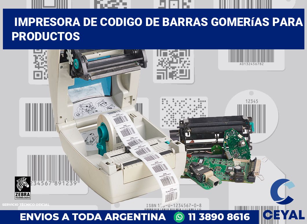 Impresora de codigo de barras Gomerías para productos