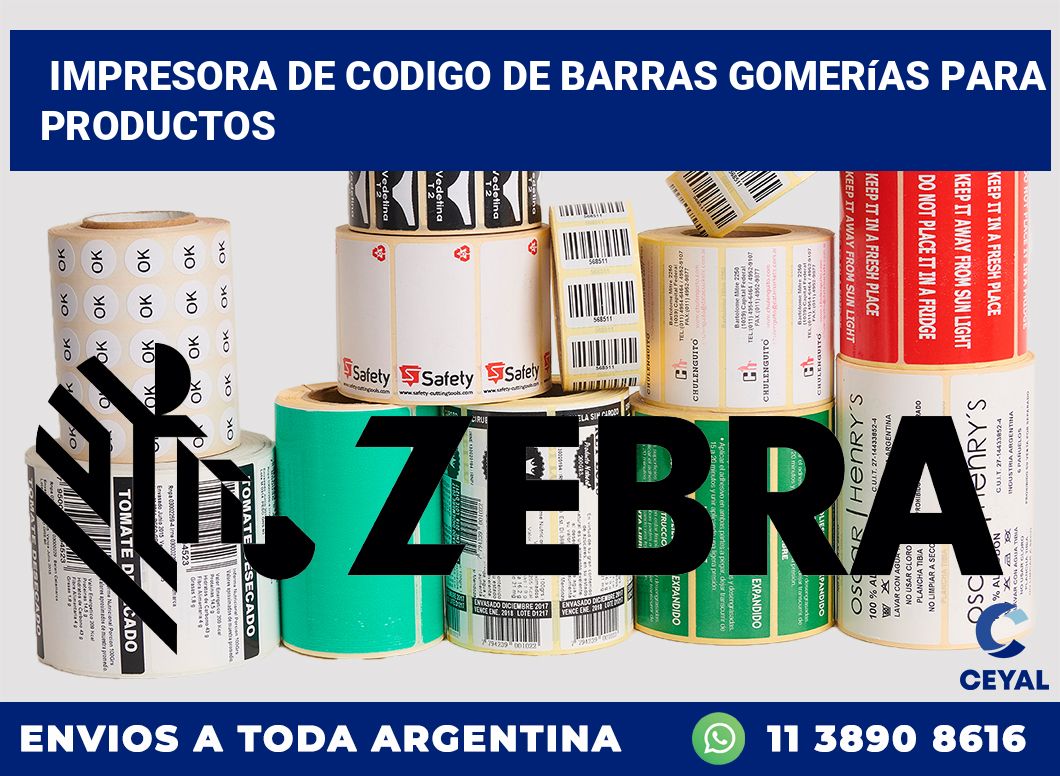 Impresora de codigo de barras Gomerías para productos