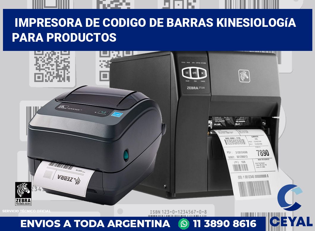 Impresora de codigo de barras Kinesiología para productos