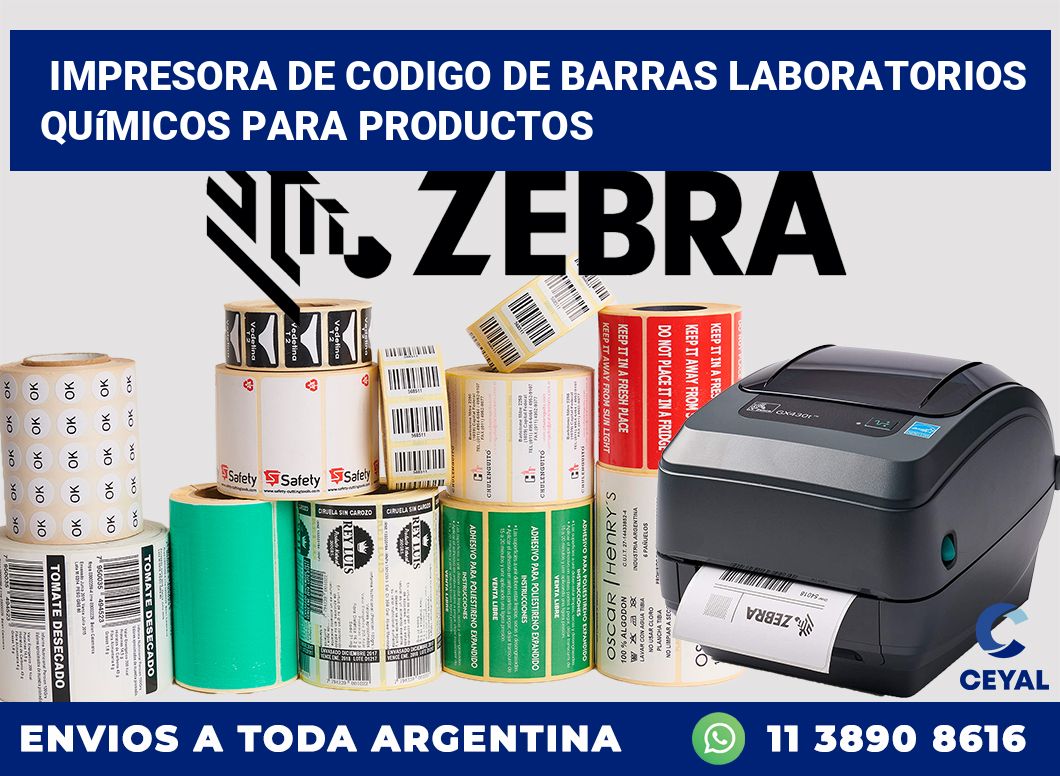 Impresora de codigo de barras Laboratorios químicos para productos