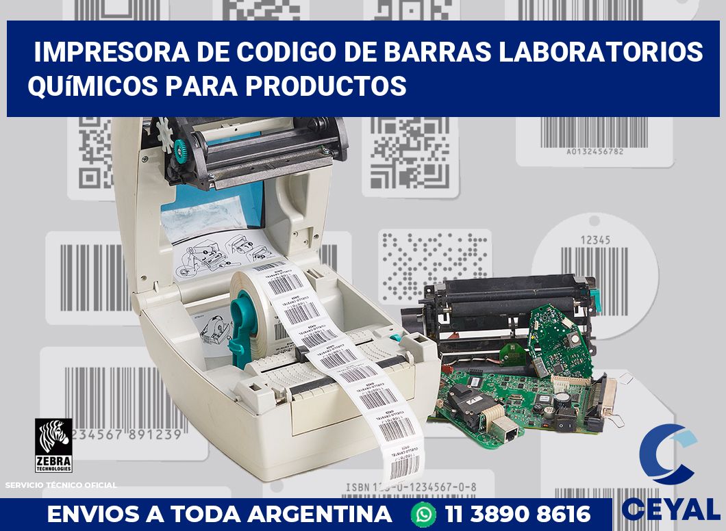 Impresora de codigo de barras Laboratorios químicos para productos