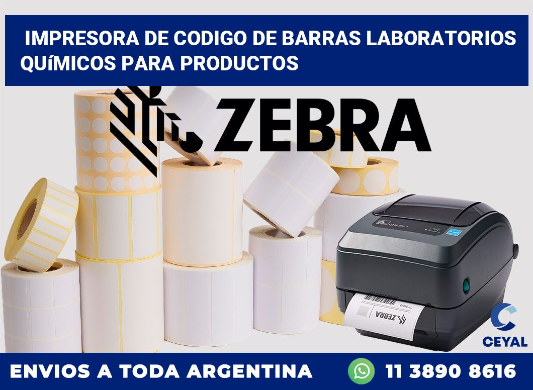 Impresora de codigo de barras Laboratorios químicos para productos