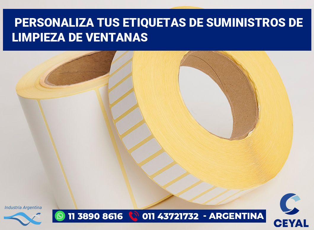 Personaliza tus Etiquetas de Suministros de Limpieza de Ventanas