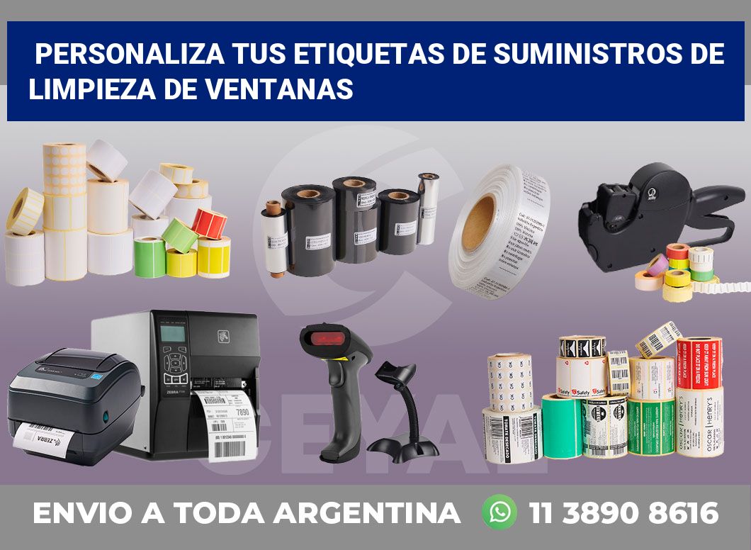 Personaliza tus Etiquetas de Suministros de Limpieza de Ventanas