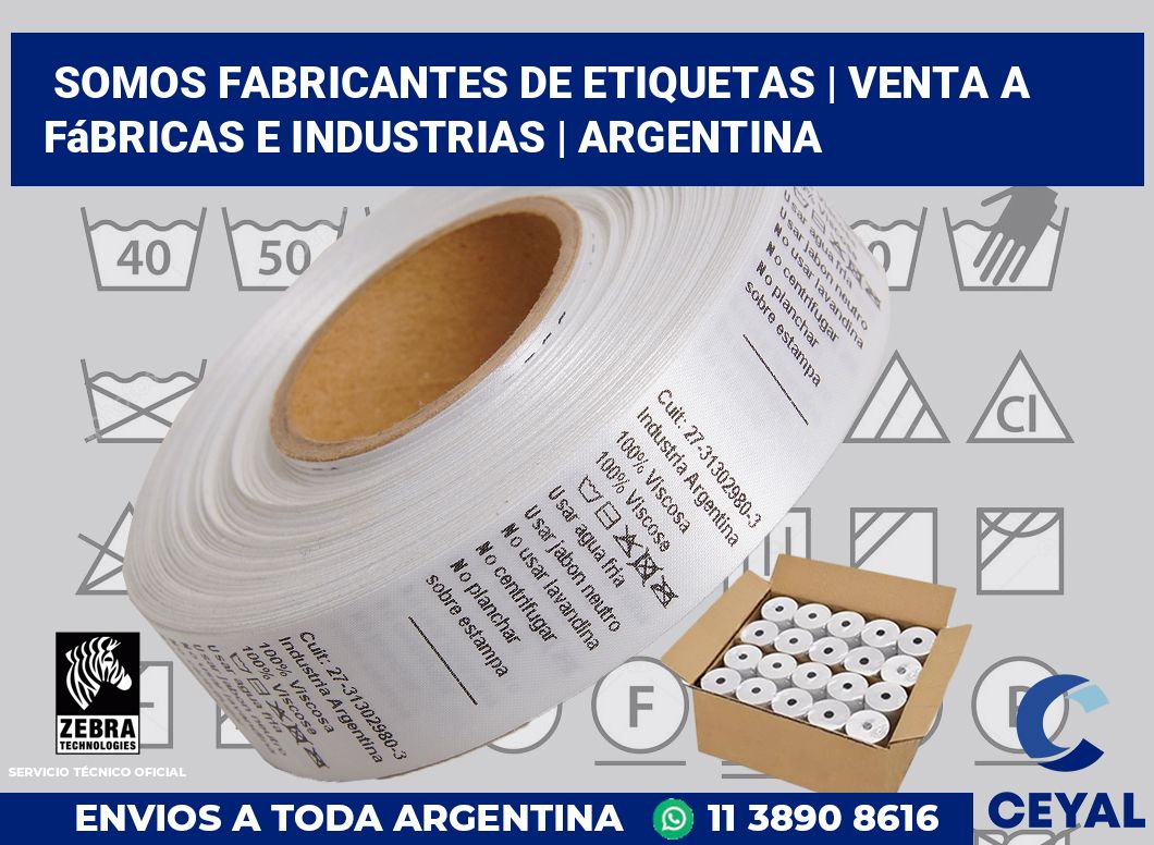 Somos fabricantes de etiquetas | Venta a fábricas e industrias | Argentina