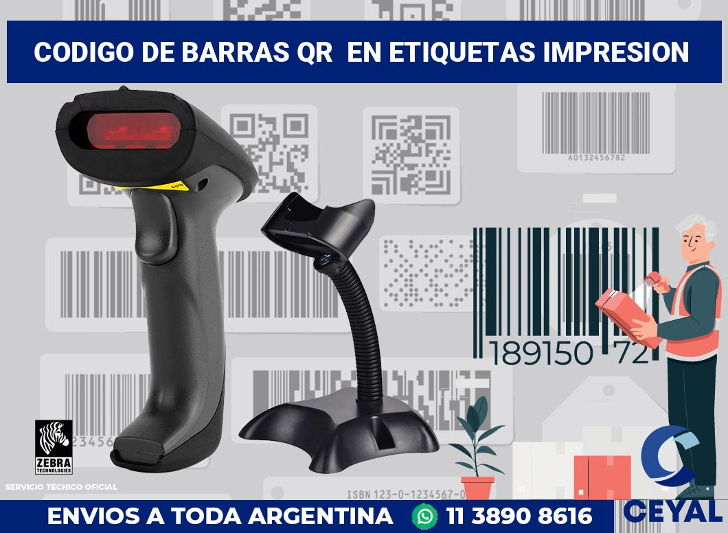 codigo de barras qr  en etiquetas impresion