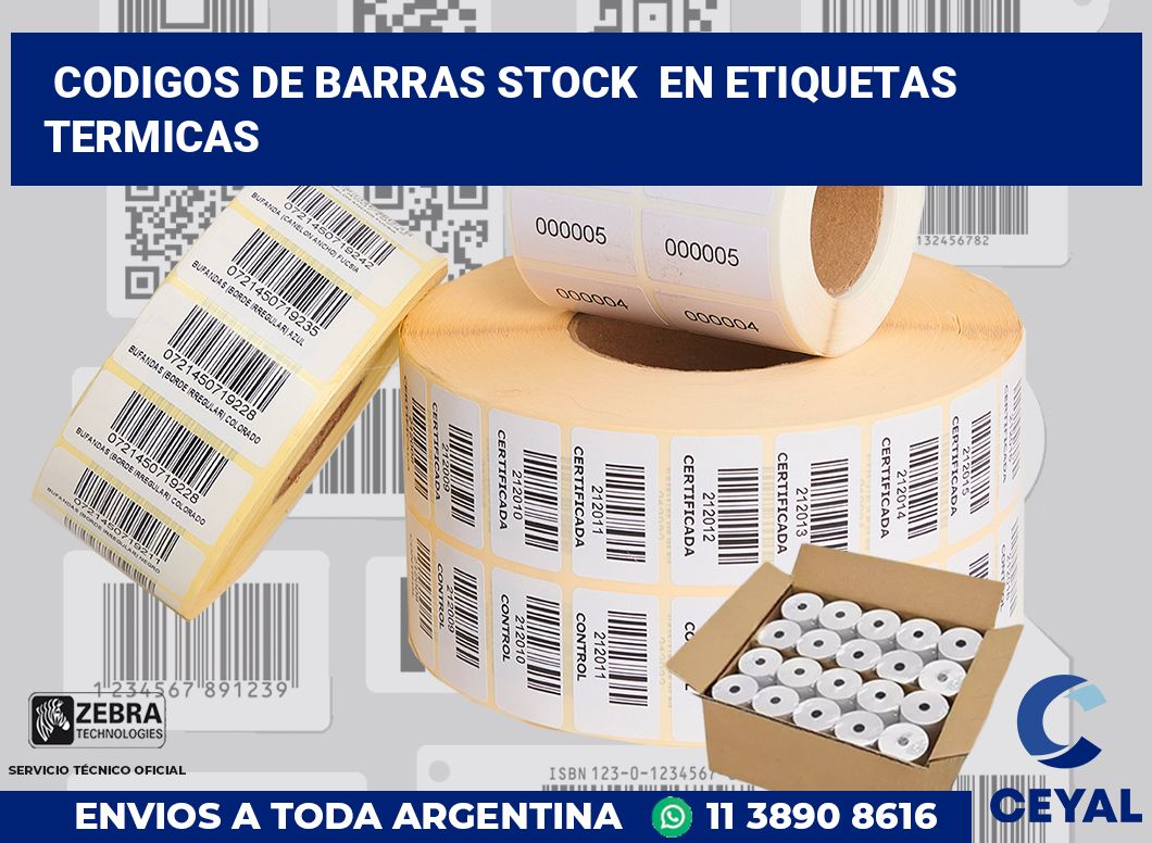 codigos de barras stock  en etiquetas termicas