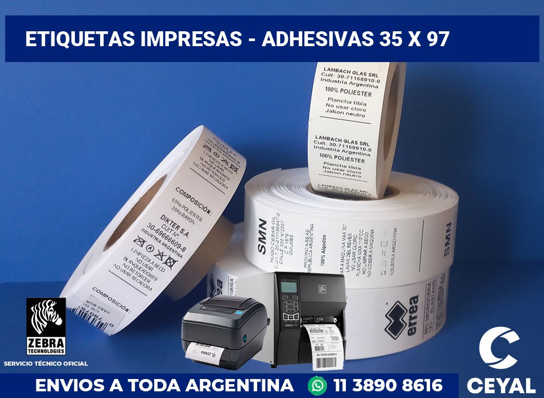 etiquetas impresas – Adhesivas 35 x 97