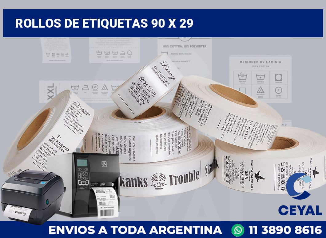 rollos de etiquetas 90 x 29