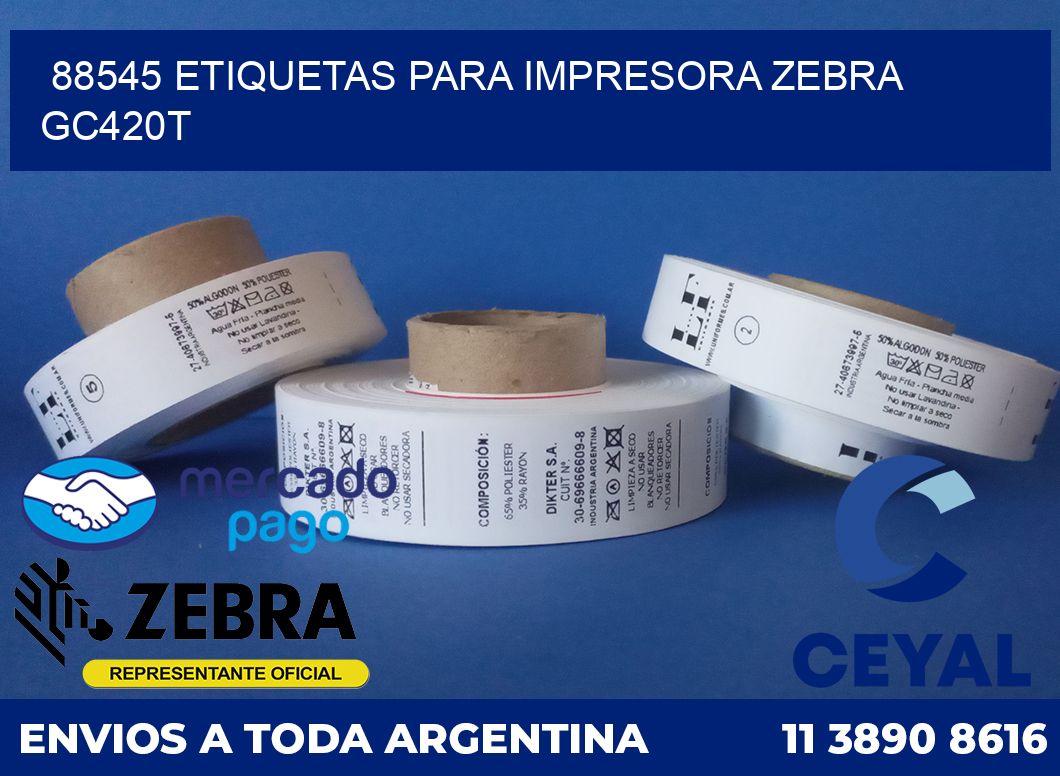 88545 etiquetas para impresora zebra GC420T