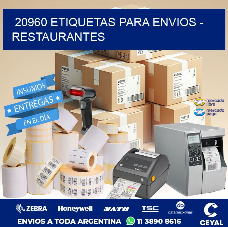 20960 ETIQUETAS PARA ENVIOS - RESTAURANTES