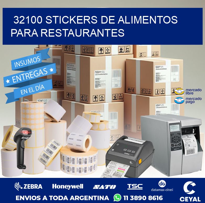 32100 STICKERS DE ALIMENTOS PARA RESTAURANTES